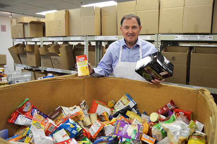 Governor Herbert Volunteering at Utah Food Bank